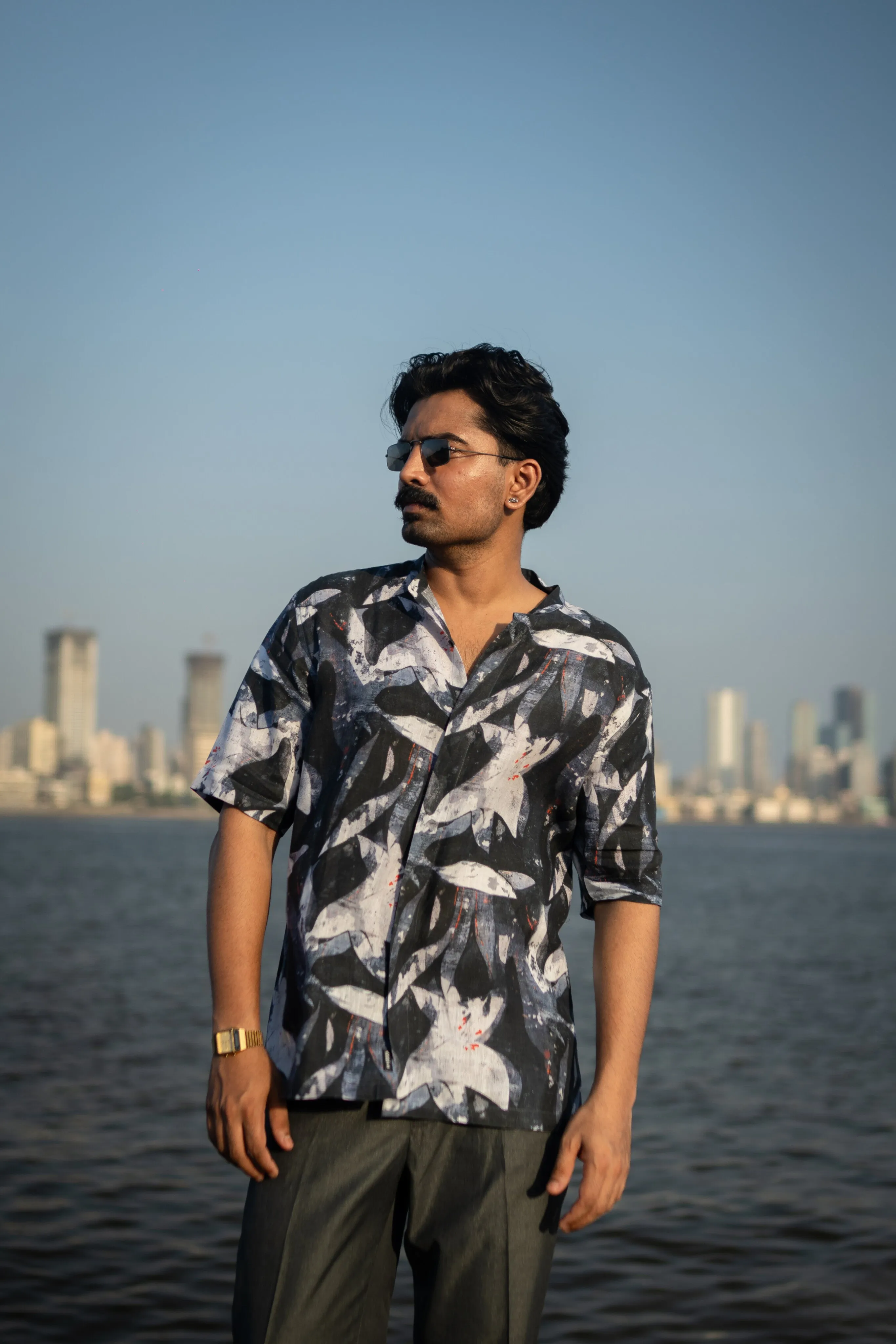 Abstarct Bloom Unisex (Pure Linen Short Sleeve Shirt) - AddysForMen