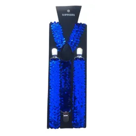 Adult Suspenders - Sequined Blue