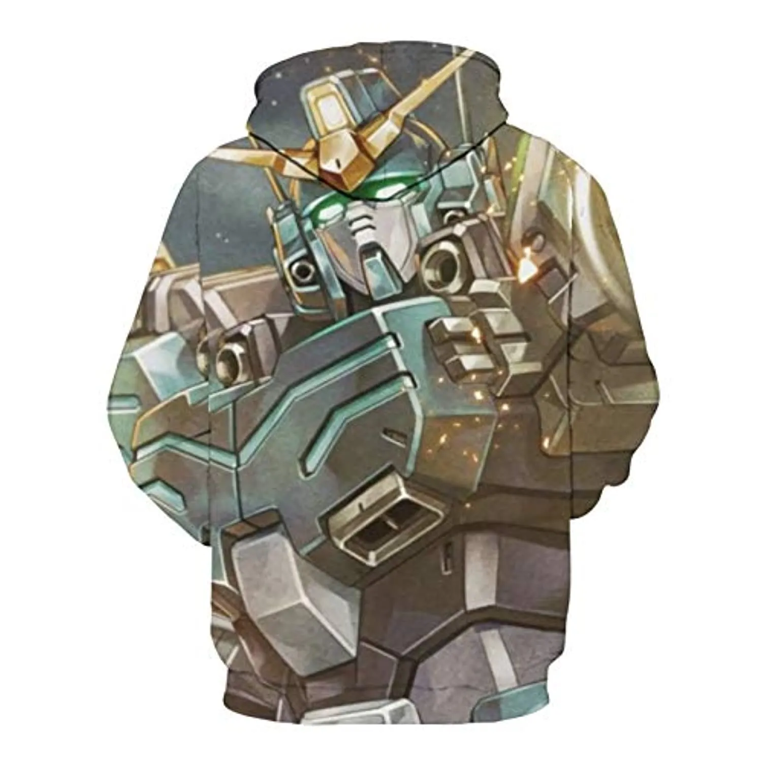 Anime Gundam Hoodie - 3D Print Pullover Hoodie with Big Pockets