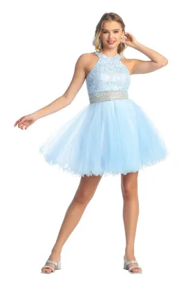 Cindy Collection 1447 Short Halter Grade 8 Grad Dress