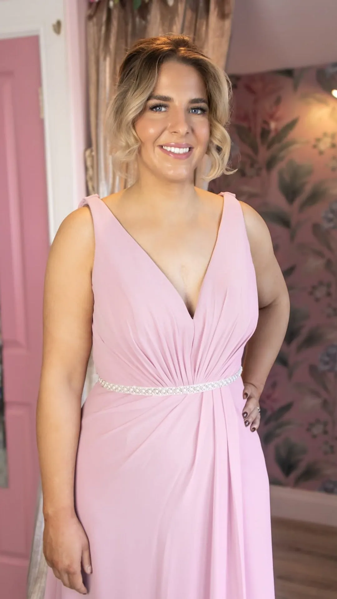 Clara Pink Multi Way Cowl Neck Sample Dress Bridesmaid Dress