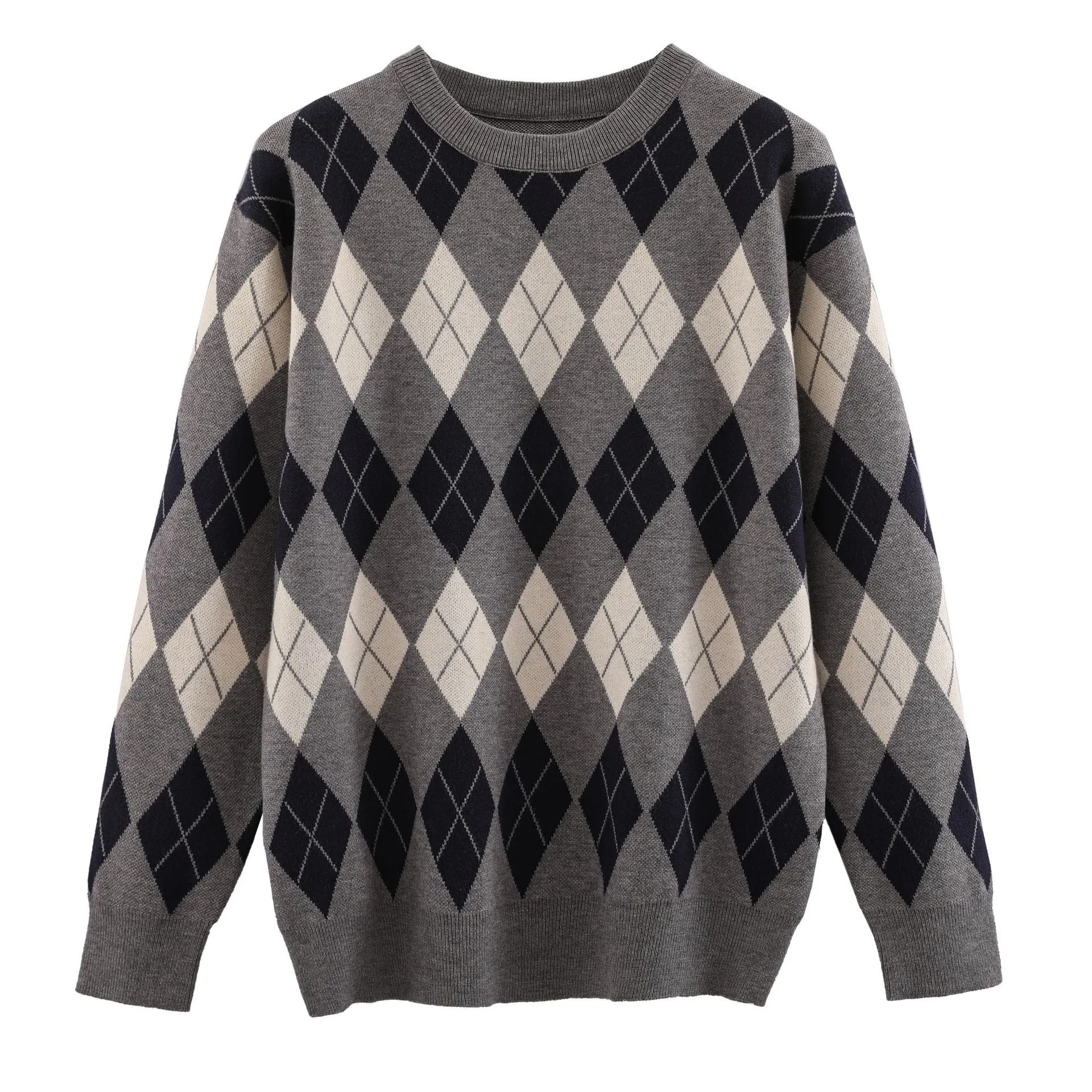 Family Matching Argyle Sweaters  Classic Knit Unisex Pullovers