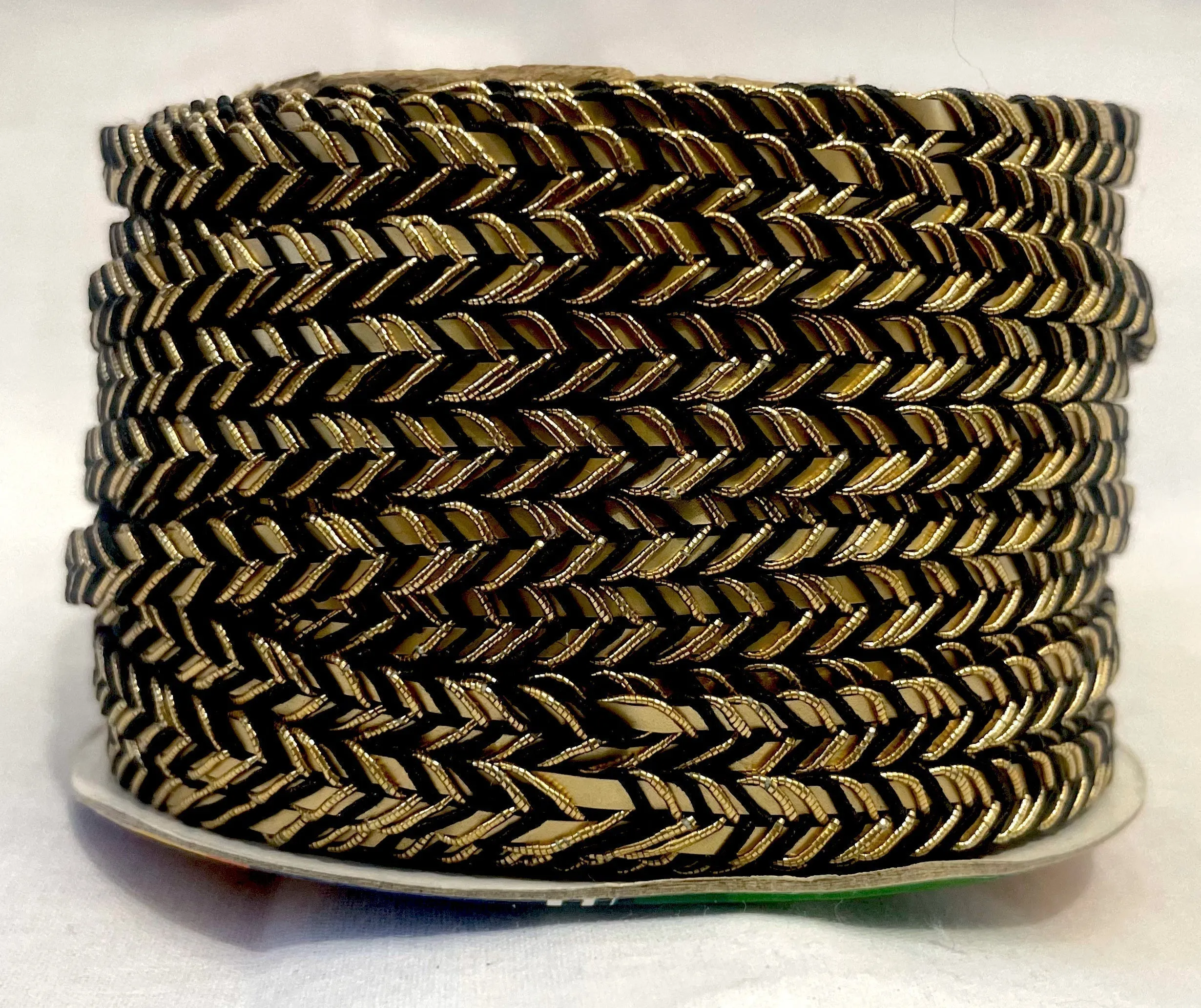 Golden Braid Border, Peach And Golden,  Laces for Dress, Home Décor, Shoe, Bags, Hats, DIY, Handmade, 0.2 inch Broad