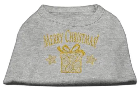 Golden Christmas Present Dog Shirt Grey XL (16)