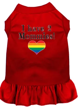 I Have 2 Mommies Screen Print Dog Dress Red Xxxl