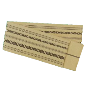 Men's Kaku-Obi Belt : Traditional pattern, Beige