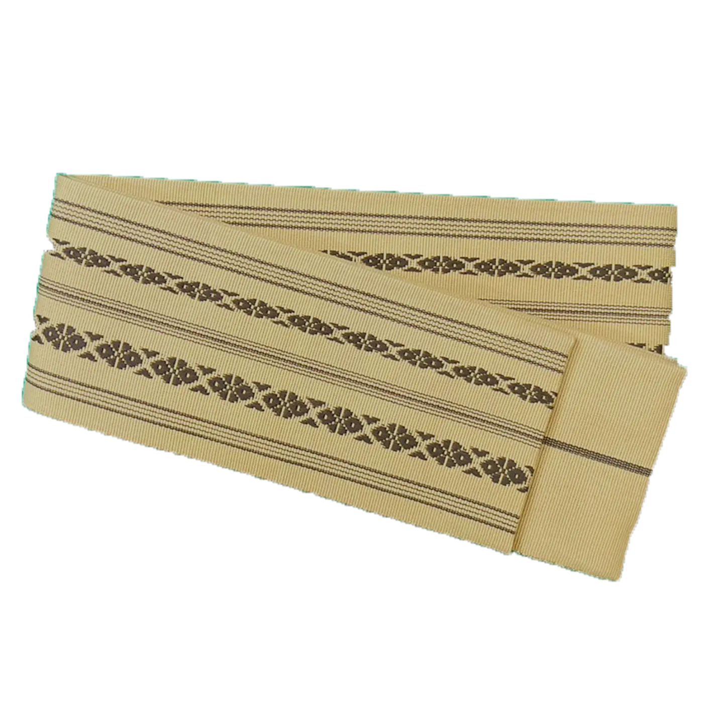 Men's Kaku-Obi Belt : Traditional pattern, Beige