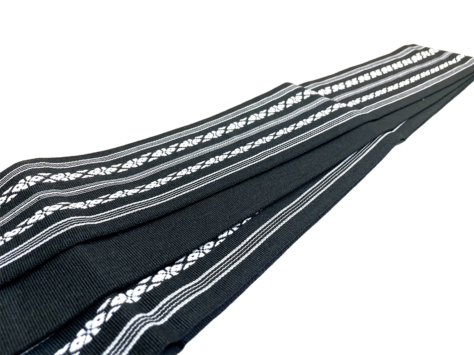 Men's Kaku-Obi Belt : Traditional pattern, Black