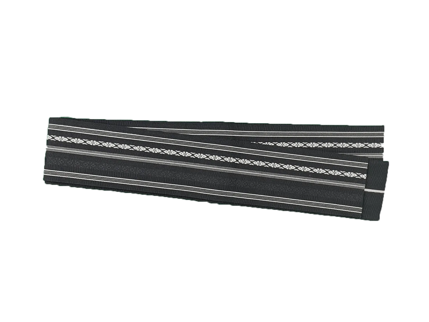 Men's Kaku-Obi Belt : Traditional pattern, Black