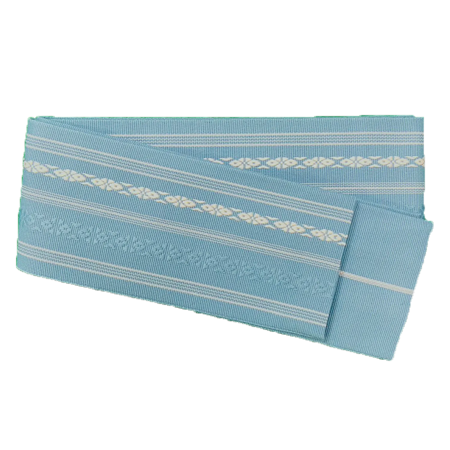 Men's Kaku-Obi Belt : Traditional pattern, Light Blue
