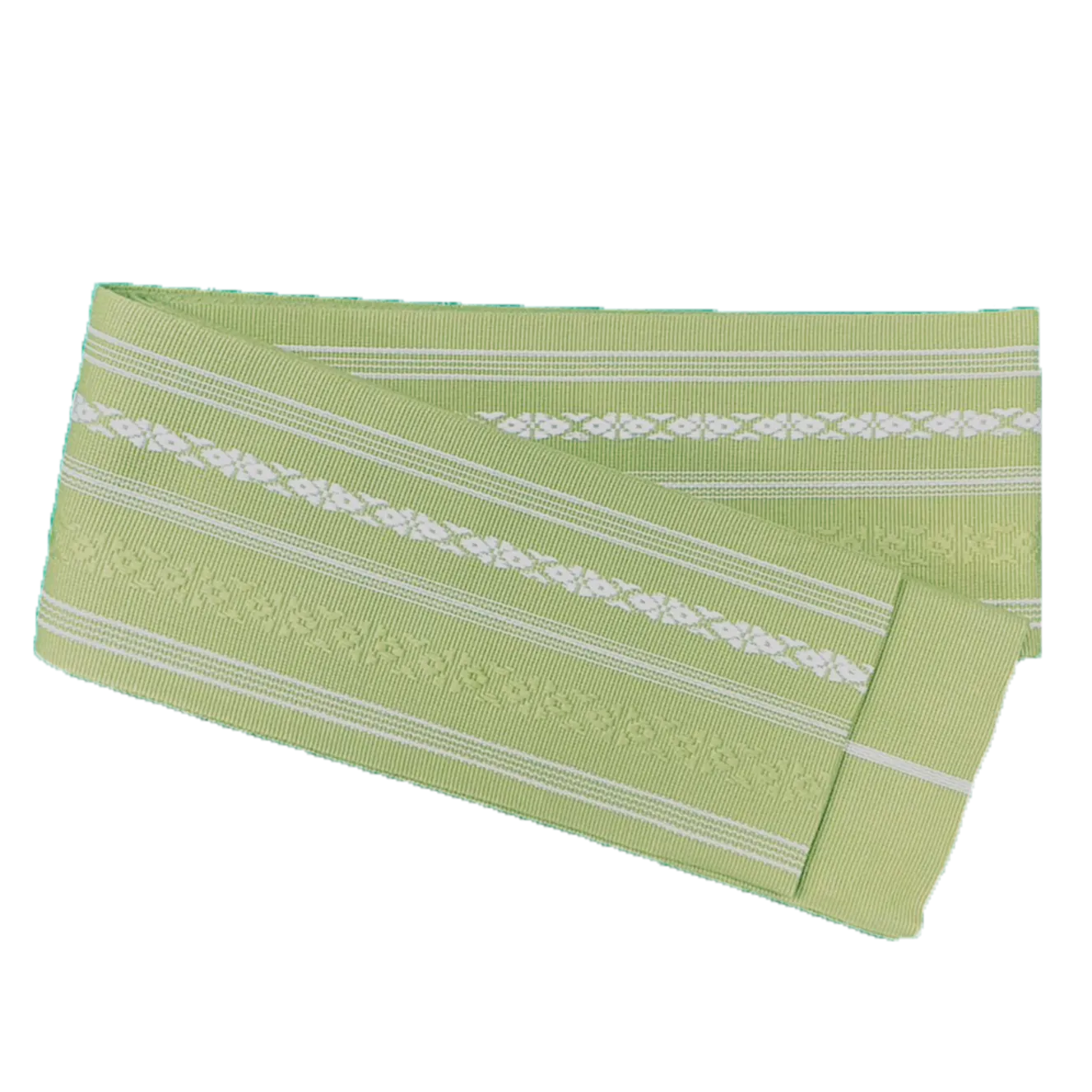 Men's Kaku-Obi Belt : Traditional pattern, Light Green