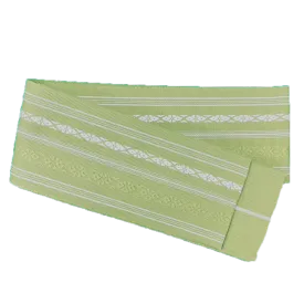 Men's Kaku-Obi Belt : Traditional pattern, Light Green