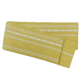 Men's Kaku-Obi Belt : Traditional pattern, Light Yellow