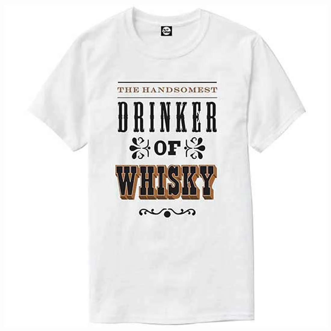 Nutcase Designer Round Neck Men's T-Shirt Wrinkle-Free Poly Cotton Tees - Drinker of Whisky