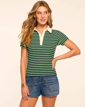 Ramy Brook Avalon Ribbed Knit Polo Top