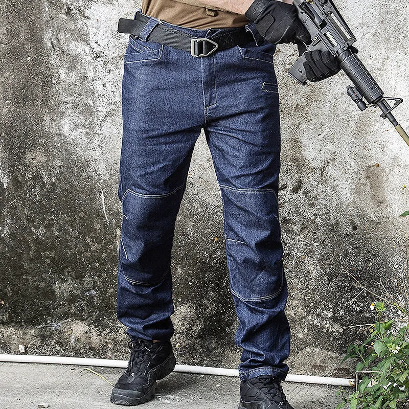 Straight Multi-pocket Stretch Slim Jeans