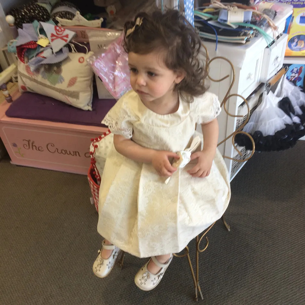 Styled By Alexandros - Girls Ivory Silk Lace Party Dress