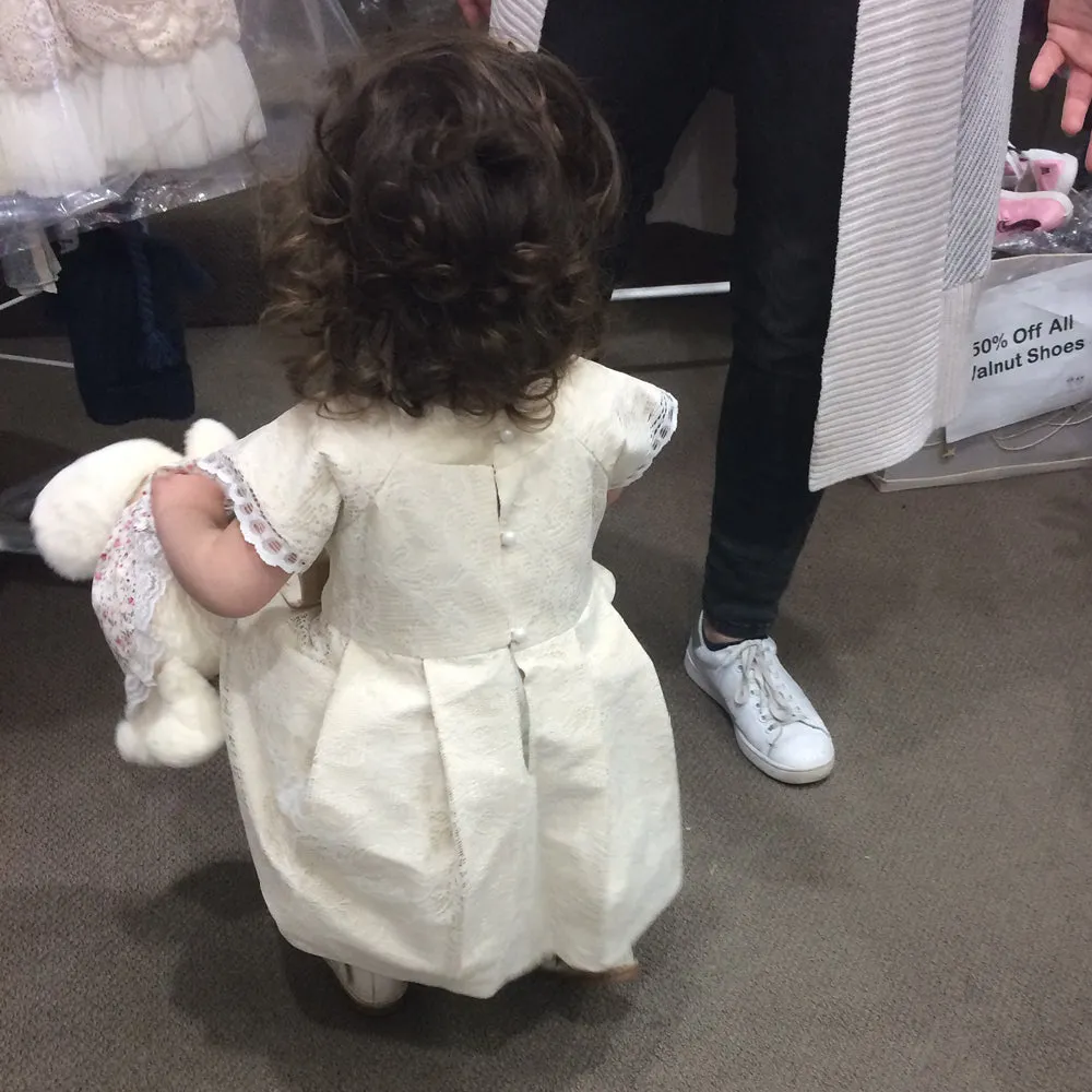 Styled By Alexandros - Girls Ivory Silk Lace Party Dress