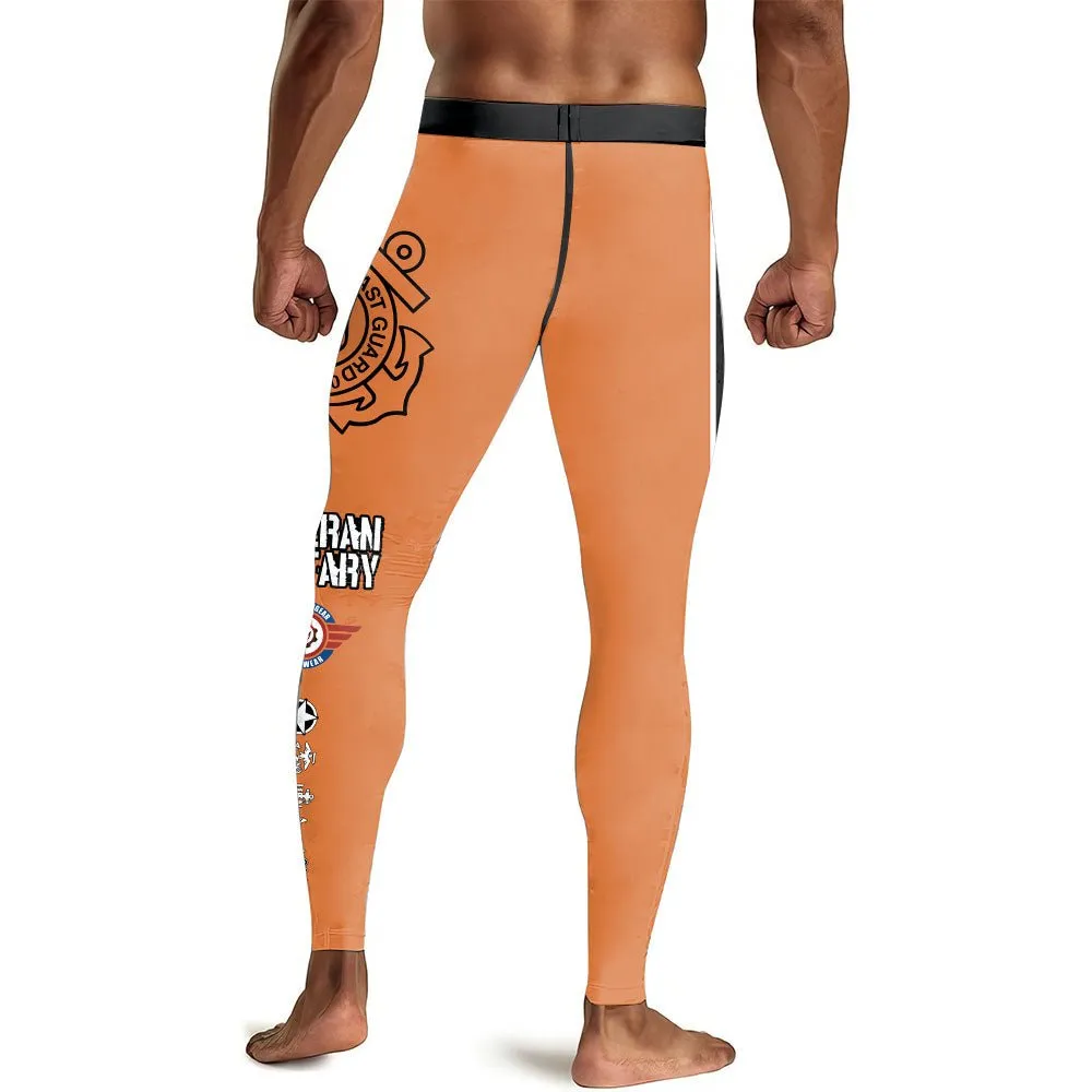 USA Cost Guard Veteran Men's Compression Leggings